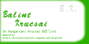 balint krucsai business card